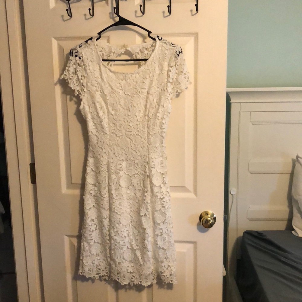 Lulu’s White Lace Backless Dress